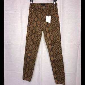 Zara snake skin print jeans size 4